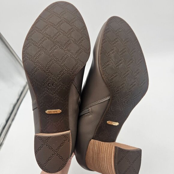 Vionic Kennedy Oyster Gray Leather Ankle Boot Block Heel Womens Sz 8.5 NEW - Picture 6 of 7